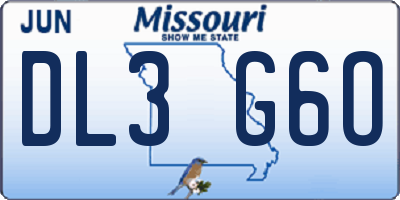 MO license plate DL3G6O