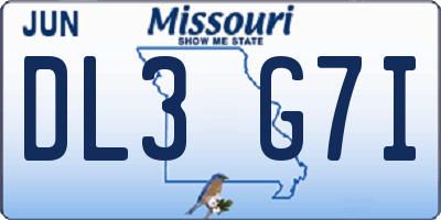 MO license plate DL3G7I