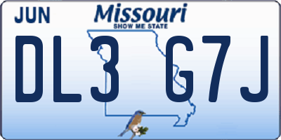 MO license plate DL3G7J