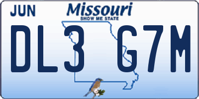 MO license plate DL3G7M