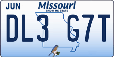 MO license plate DL3G7T