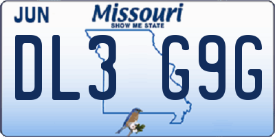 MO license plate DL3G9G
