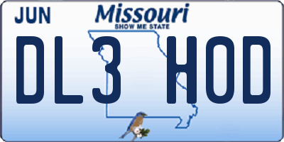 MO license plate DL3H0D