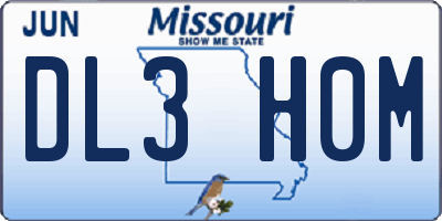 MO license plate DL3H0M