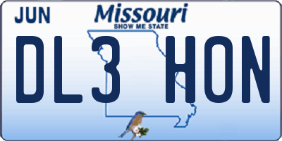 MO license plate DL3H0N