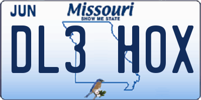 MO license plate DL3H0X