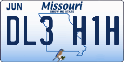 MO license plate DL3H1H