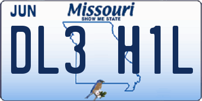 MO license plate DL3H1L