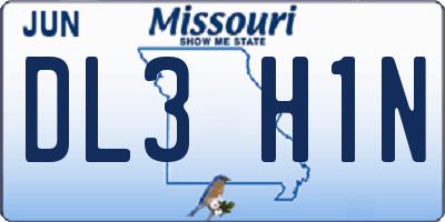 MO license plate DL3H1N