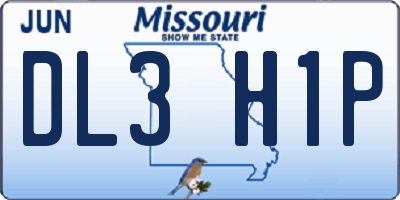 MO license plate DL3H1P