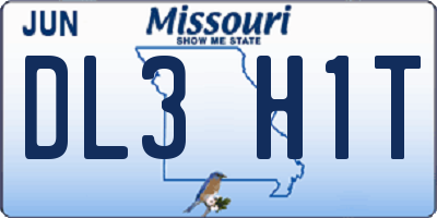 MO license plate DL3H1T