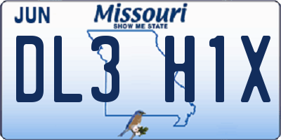MO license plate DL3H1X