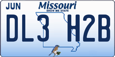 MO license plate DL3H2B