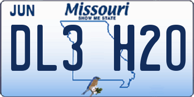 MO license plate DL3H2O