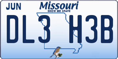 MO license plate DL3H3B