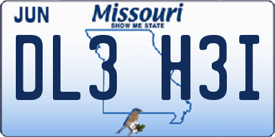 MO license plate DL3H3I
