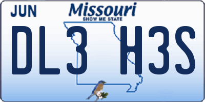 MO license plate DL3H3S
