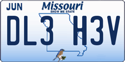 MO license plate DL3H3V