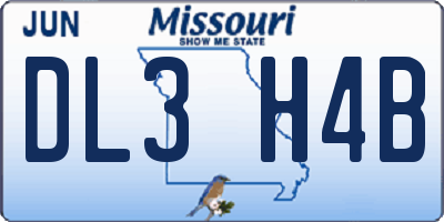 MO license plate DL3H4B