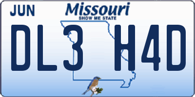 MO license plate DL3H4D