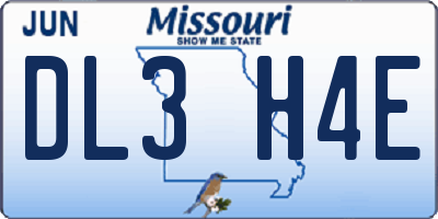 MO license plate DL3H4E