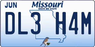 MO license plate DL3H4M