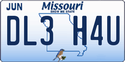 MO license plate DL3H4U