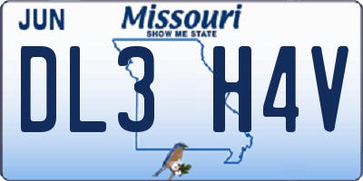 MO license plate DL3H4V