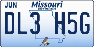 MO license plate DL3H5G