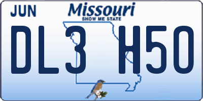MO license plate DL3H5O