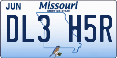 MO license plate DL3H5R