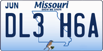 MO license plate DL3H6A