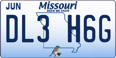 MO license plate DL3H6G