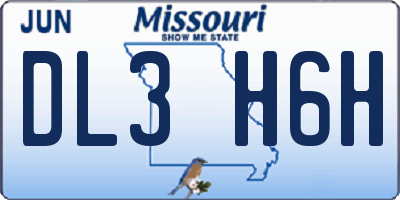 MO license plate DL3H6H