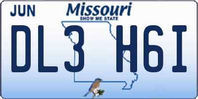 MO license plate DL3H6I