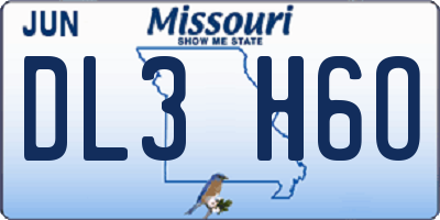 MO license plate DL3H6O