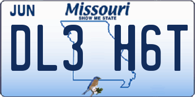 MO license plate DL3H6T