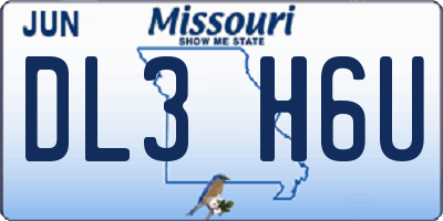 MO license plate DL3H6U