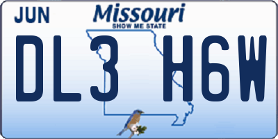 MO license plate DL3H6W