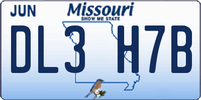 MO license plate DL3H7B