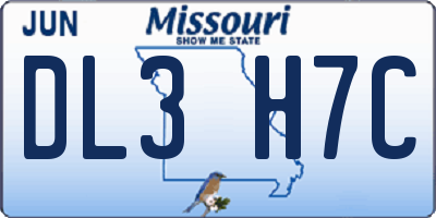 MO license plate DL3H7C