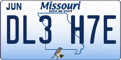 MO license plate DL3H7E