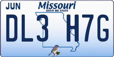 MO license plate DL3H7G