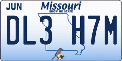 MO license plate DL3H7M