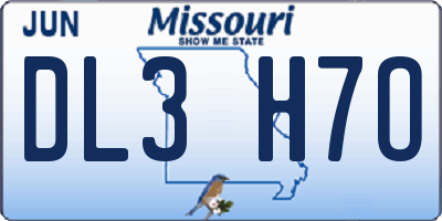 MO license plate DL3H7O
