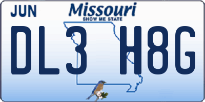 MO license plate DL3H8G
