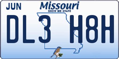 MO license plate DL3H8H