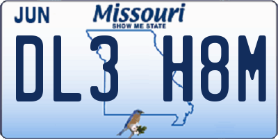 MO license plate DL3H8M