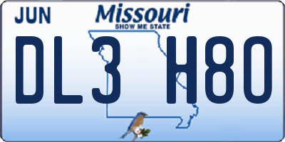 MO license plate DL3H8O
