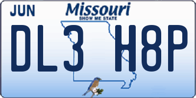 MO license plate DL3H8P
